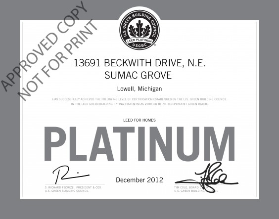 Sumac Grove certificate